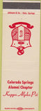 Matchbook Cover - Kappa Alpha Psi Colorado Springs CO