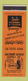 Matchbook Cover - Airco Baltimore Oxygen Supply MD