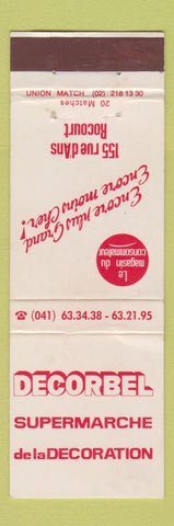 Matchbook Cover - Decorbel Supermarch Rocourt Belgium WEAR
