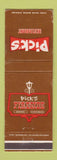 Matchbook Cover - Pick's Restaurant West Los Angeles CA WEAR