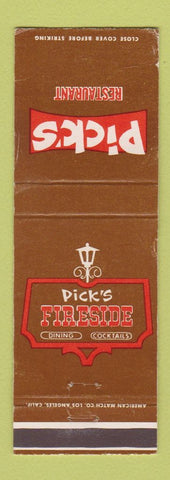 Matchbook Cover - Pick's Restaurant West Los Angeles CA WEAR