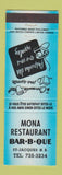 Matchbook Cover - Mona Restaurant BBQ St Jacques NB