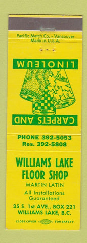 Matchbook Cover - Williams Lake Floor Shop Williams Lake BC