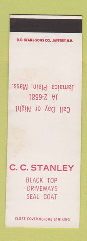 Matchbook Cover - CC Stanley Black Top Driveways Jamaica Plain MA SAMPLE WEAR