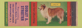 Matchbook Cover - Dudley Streeter Mercury Match Pawtucket RI Collie dog