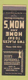 Matchbook Cover - Mom's Peppermill Restaurant Hightstown NJ