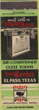 Matchbook Cover - Hotel Cortez El Paso TX