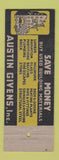 Matchbook Cover - Austin Givens Builders Wreckers Pittsburgh PA