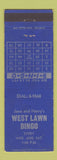 Matchbook Cover - West Lawn Bingo PA