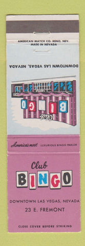 Matchbook Cover - Club Bingo Las Vegas NV casino
