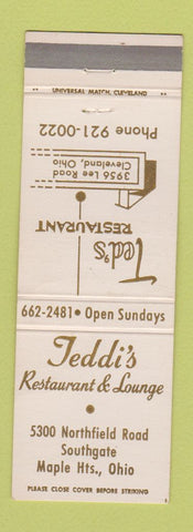 Matchbook Cover - Teddie's Restaurant Lounge Maple Heights OH