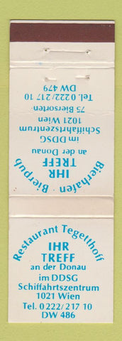 Matchbook Cover - Restaurant Tegetthoff Schiffahrtszentrum Germany? WEAR