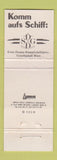Matchbook Cover - Restaurant Tegetthoff Schiffahrtszentrum Germany? WEAR