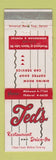 Matchbook Cover - Ted's Restaurant Birmingham Pontiac MI