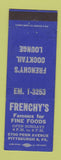 Matchbook Cover - Frenchy's Restaurant Pittsburgh PA BLUE