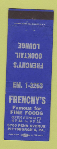 Matchbook Cover - Frenchy's Restaurant Pittsburgh PA BLUE