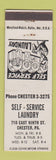 Matchbook Cover - Self Service Laundry Chester PA