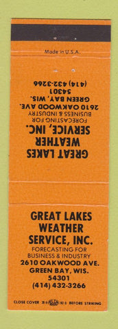 Matchbook Cover - Great Lakes Weather Service Green Bay WI