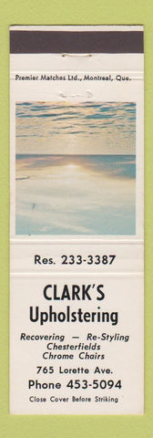 Matchbook Cover - Clark's Upholstery Canada