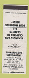Matchbook Cover - Leonard Auto Super Motive Used Cars Grand Rapids MI