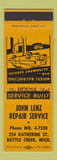 Matchbook Cover - John Lenz Auto Repair Battle Creek MI YELLOW