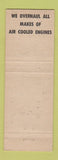 Matchbook Cover - John Lenz Auto Repair Battle Creek MI YELLOW