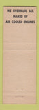 Matchbook Cover - John Lenz Auto Repair Battle Creek MI ORANGE