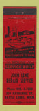 Matchbook Cover - John Lenz Auto Repair Battle Creek MI RED