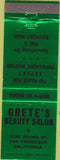 Matchbook Cover - Grete's Beauty Salon San Francisco CA