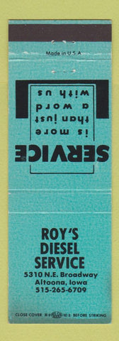 Matchbook Cover - Roy's Diesel Service auto repair Altoona IA