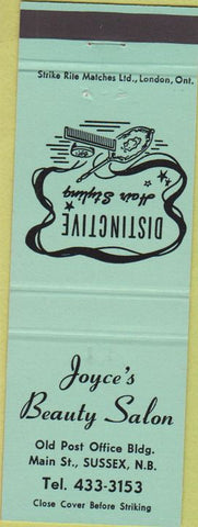 Matchbook Cover - Joyce's Beauty Salon Sussex NB