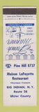 Matchbook Cover - Maison LaFAyette Restaurant Big Indian NY WEAR