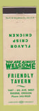 Matchbook Cover - Friendly Tavern Eugene OR