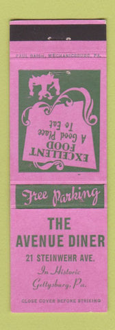 Matchbook Cover - The Avenue Diner Gettysburg PA