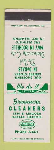 Matchbook Cover - Greenacre Cleaners DeKalb IL