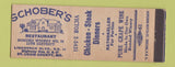 Matchbook Cover - Schober's Restaurant St Louis County MO WEAR