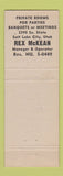 Matchbook Cover - Rex McKean's Catering Service Salt Lake City UT