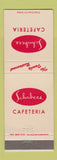 Matchbook Cover - Schabers Cafeteria Los Angeles North Hollywood CA