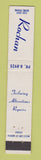 Matchbook Cover - Rochan Tailoring 10 Strike