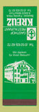 Matchbook Cover - Gasthof Restaurant Kreuz Motz Tirol Austria SAMPLE