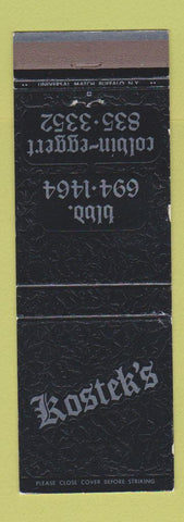 Matchbook Cover - Kostek's Restaurant? Tonawanda NY