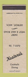 Matchbook Cover - Kostere's Restaurant Detroit MI