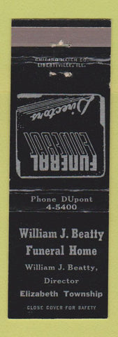 Matchbook Cover - William Beatty Funeral Home BLACK