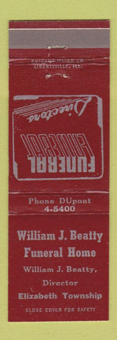 Matchbook Cover - William Beatty Funeral Home RED