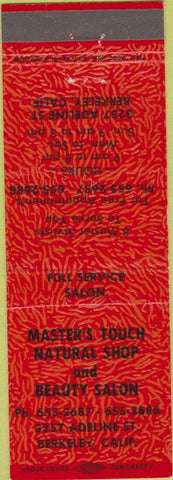 Matchbook Cover - Master's Touch Beauty Salon Berkeley CA