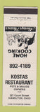 Matchbook Cover - Kostas Restaurant Hamilton OH