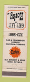 Matchbook Cover - Korky's Bar Concession Supply popcorn Reno NV WEAR