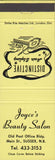 Matchbook Cover - Joyce's Beauty Salon Sussex NB yellow