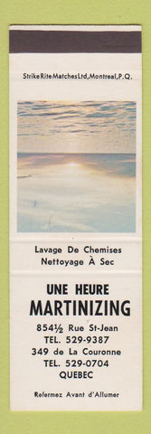 Matchbook Cover - Une Heure Martinizing Quebec QC