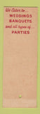Matchbook Cover - Taconic Park Williamstown MA Lobster House DD Bean SAMPLE